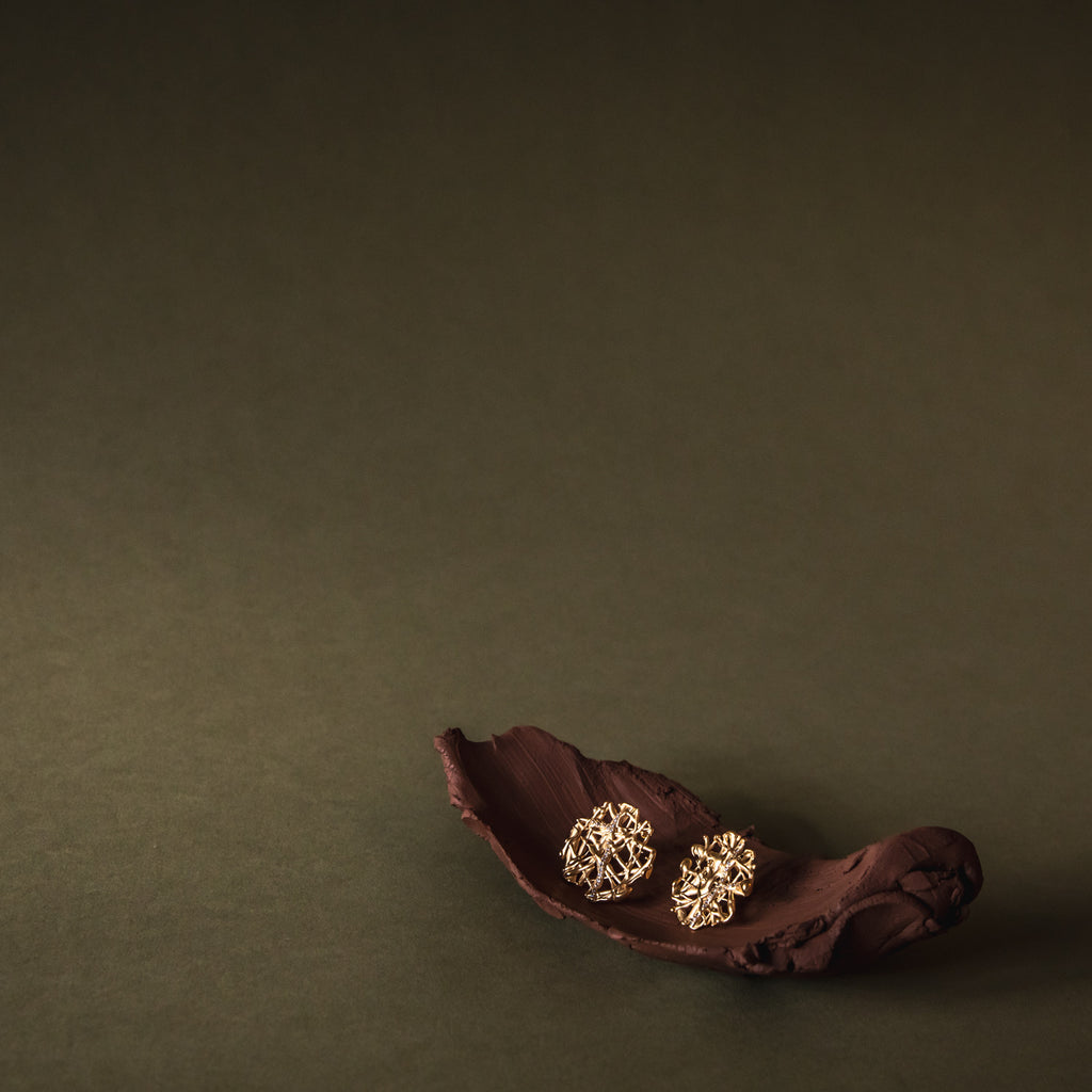 Komorebi 18ct Fairtrade Gold Earrings with diamonds