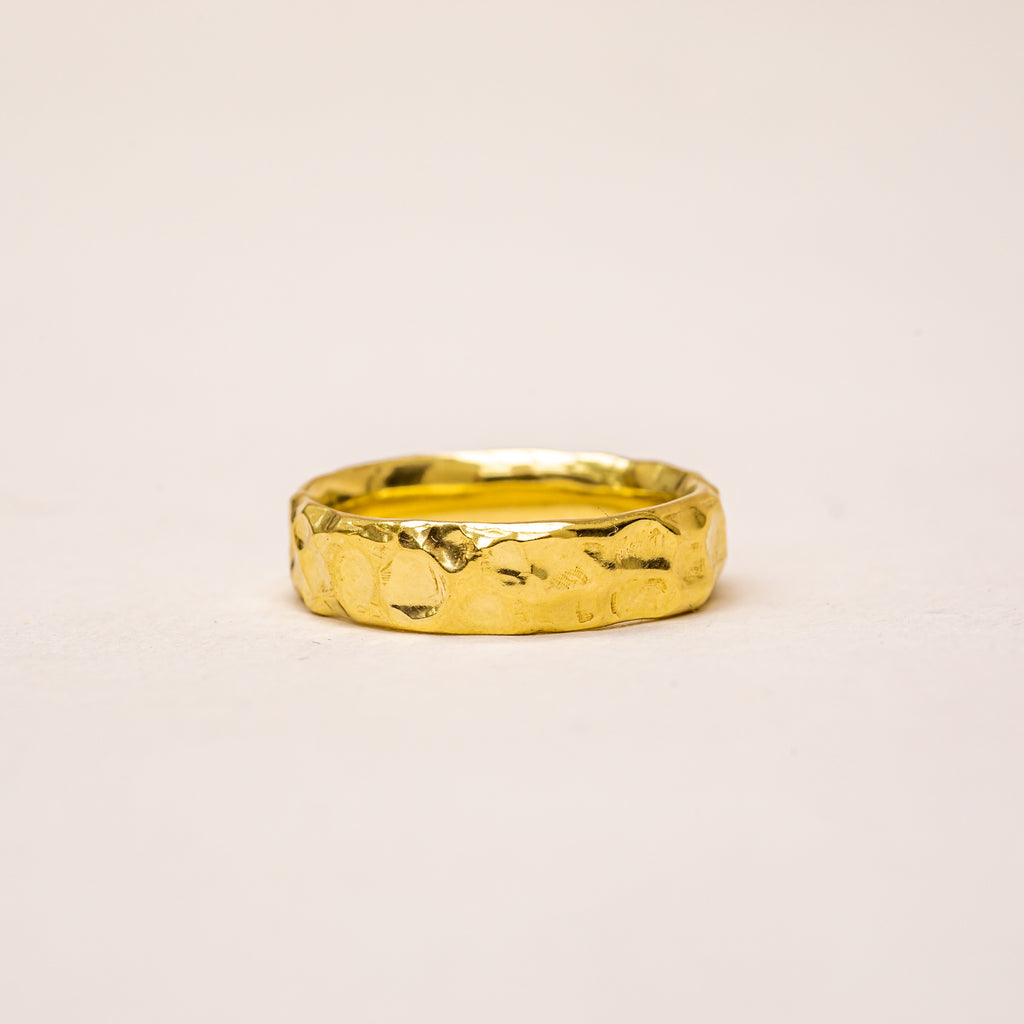 Organic, textured men's wedding ring 