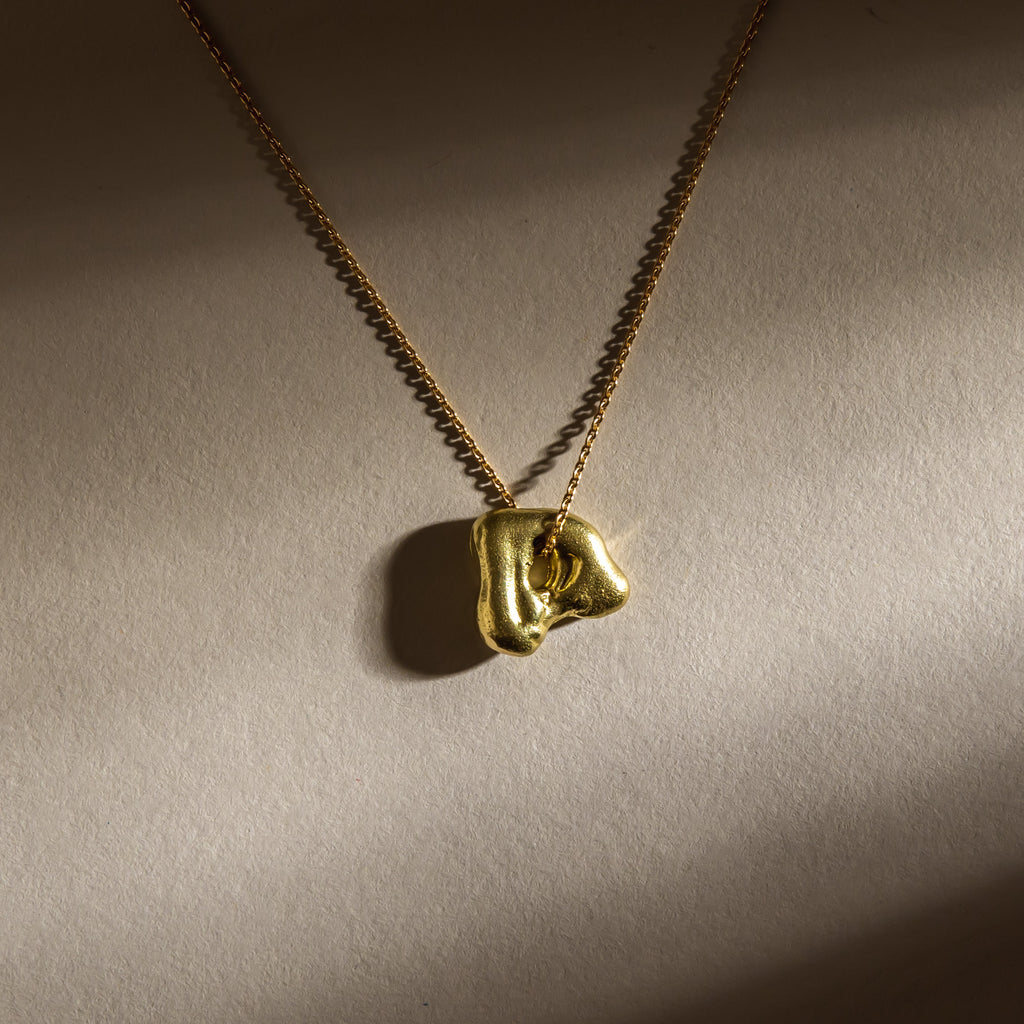 18ct gold nugget necklace