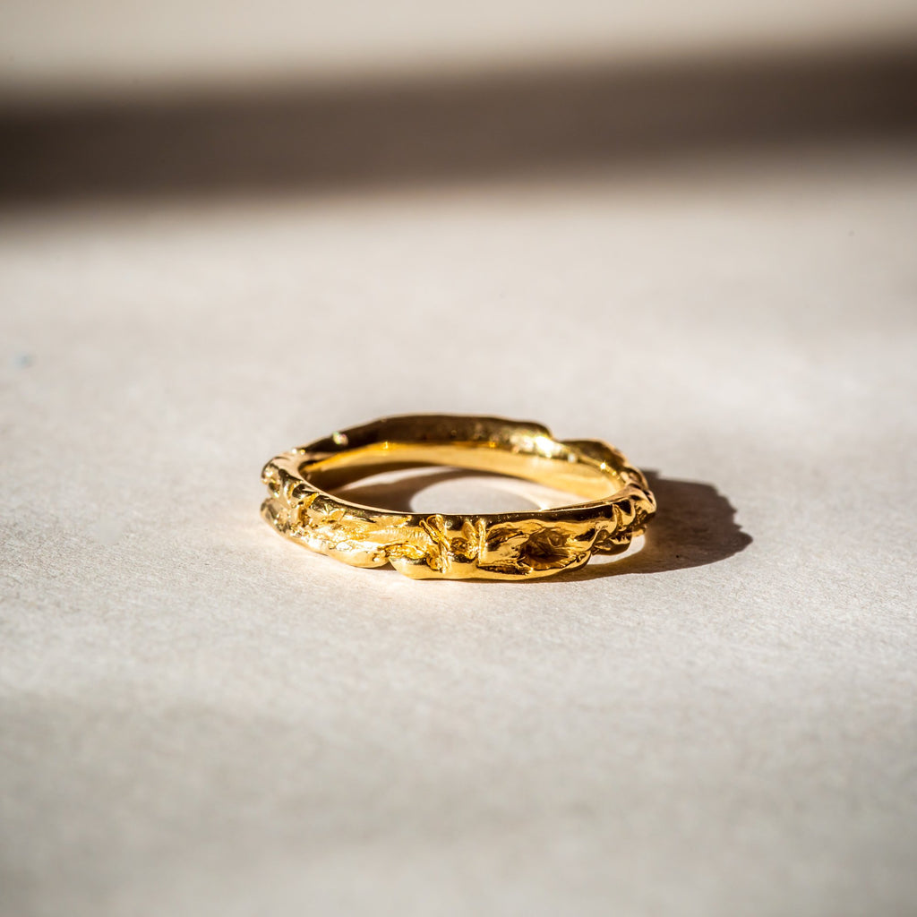 Stackable 18ct gold ring, handcrafted in London