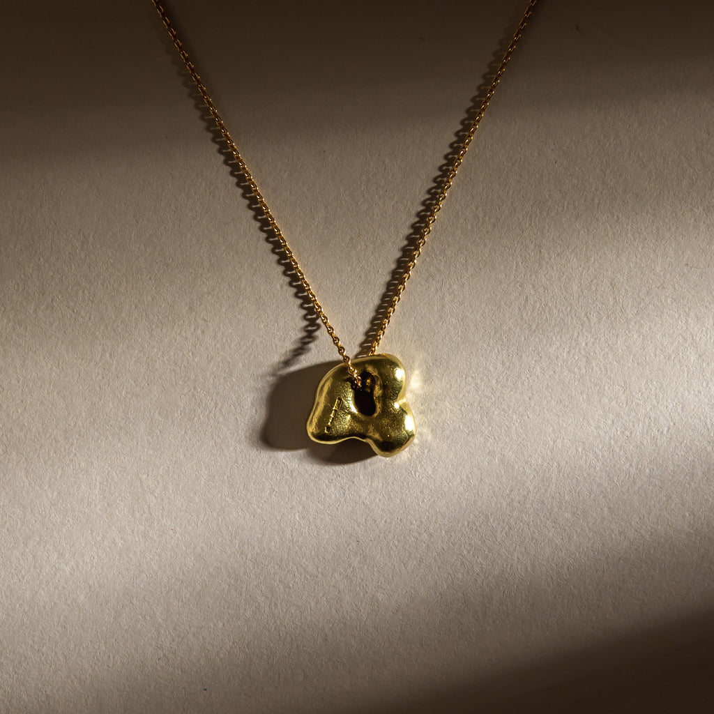 18ct yellow gold nugget necklace