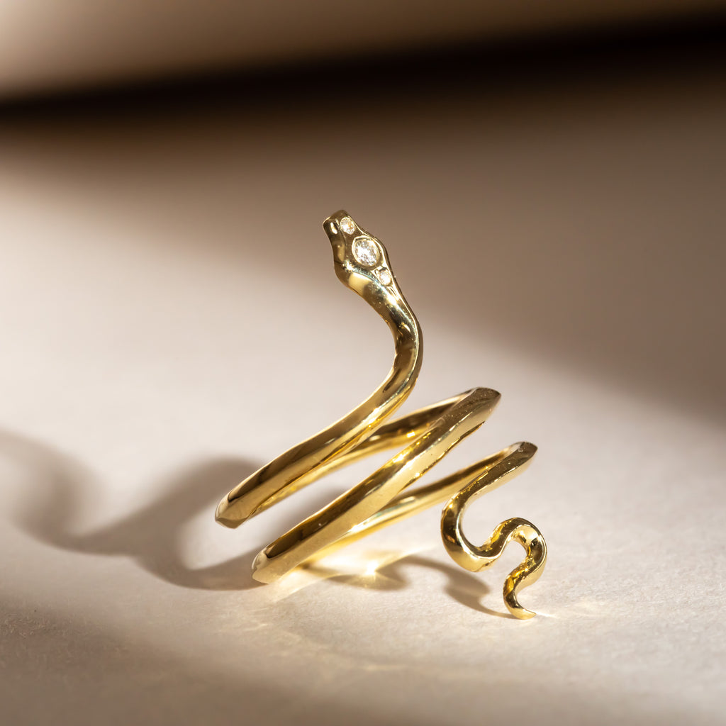 Diamond snake ring
