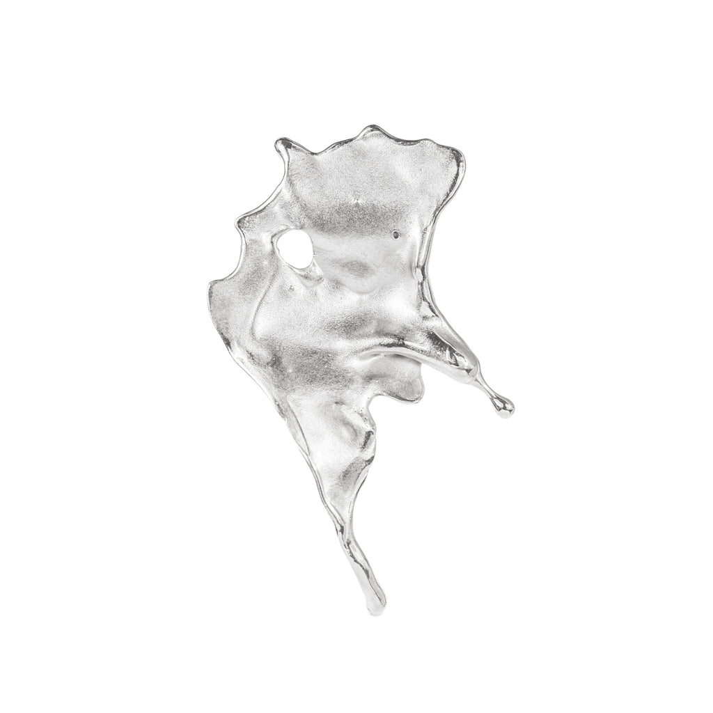 Rare abstract recycled sterling silver earring
