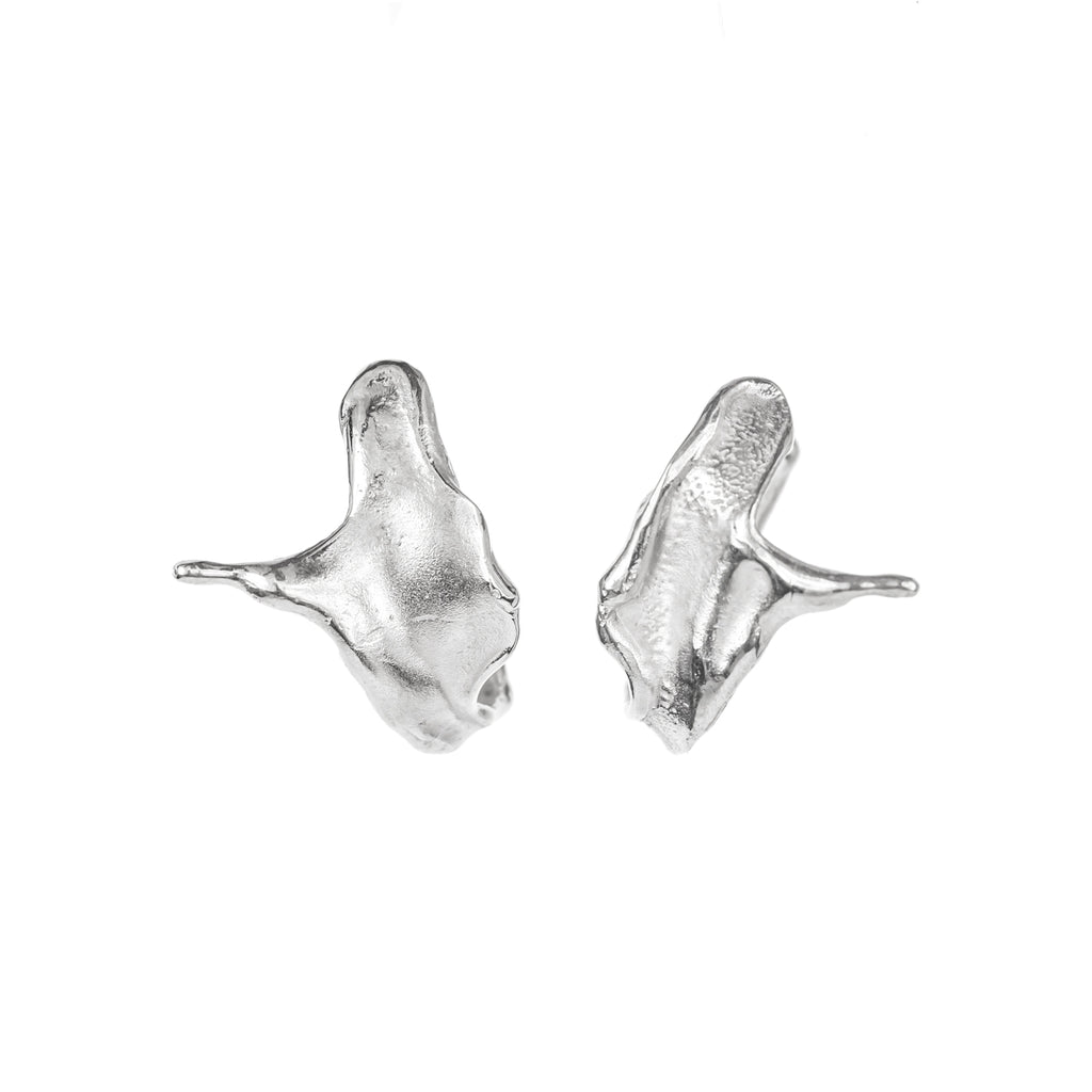 Unusual sterling silver hoop earrings