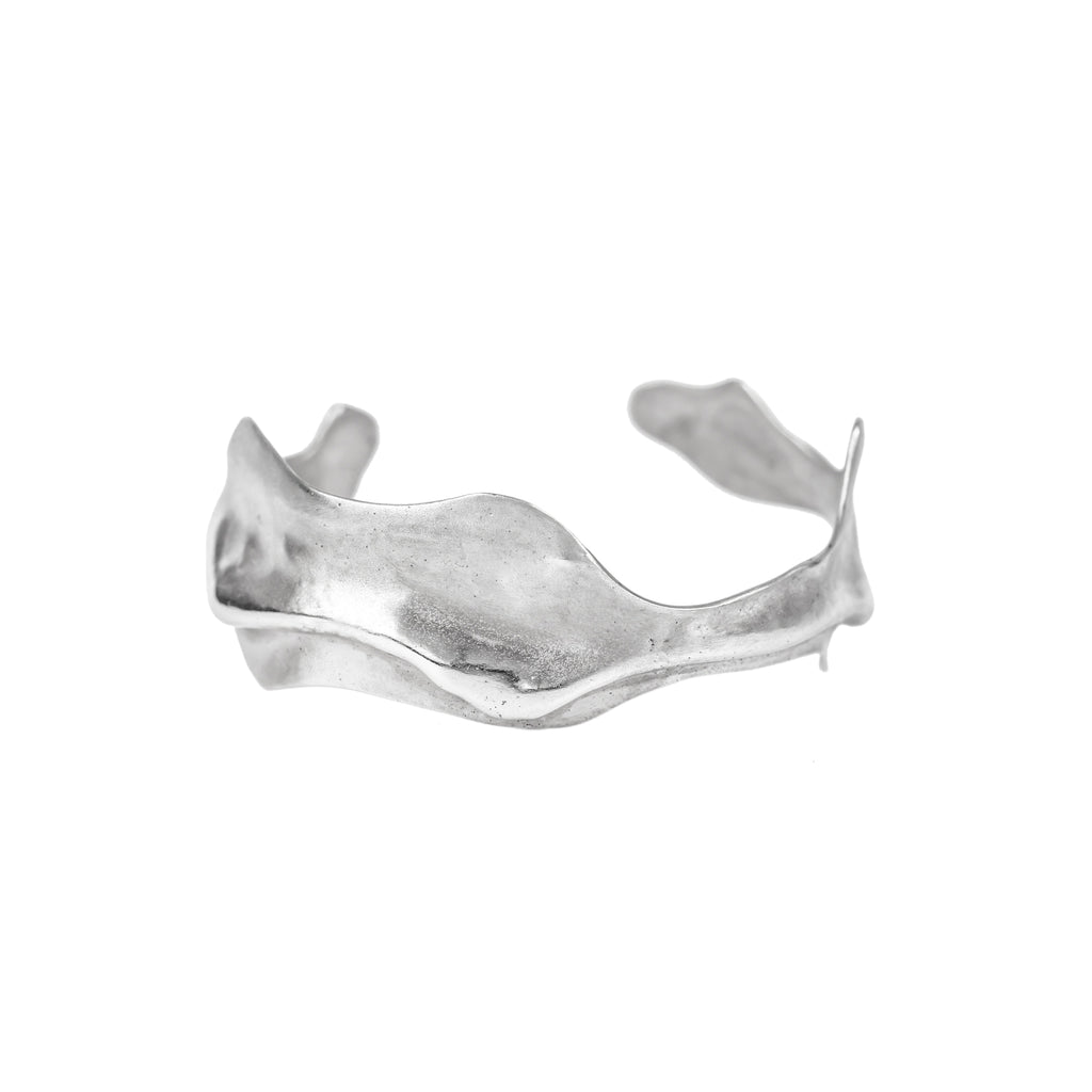Sterling silver wave bangle