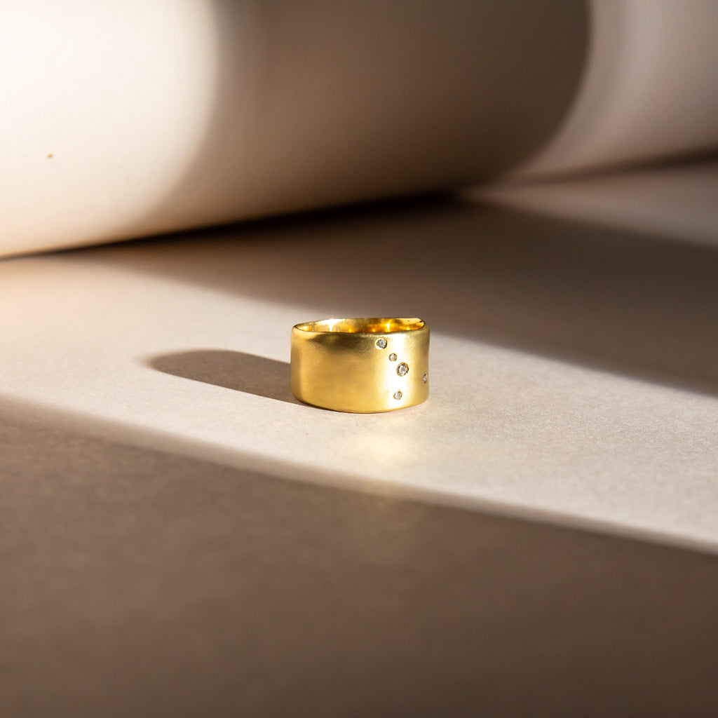 18ct yellow gold and diamond zodiac ring