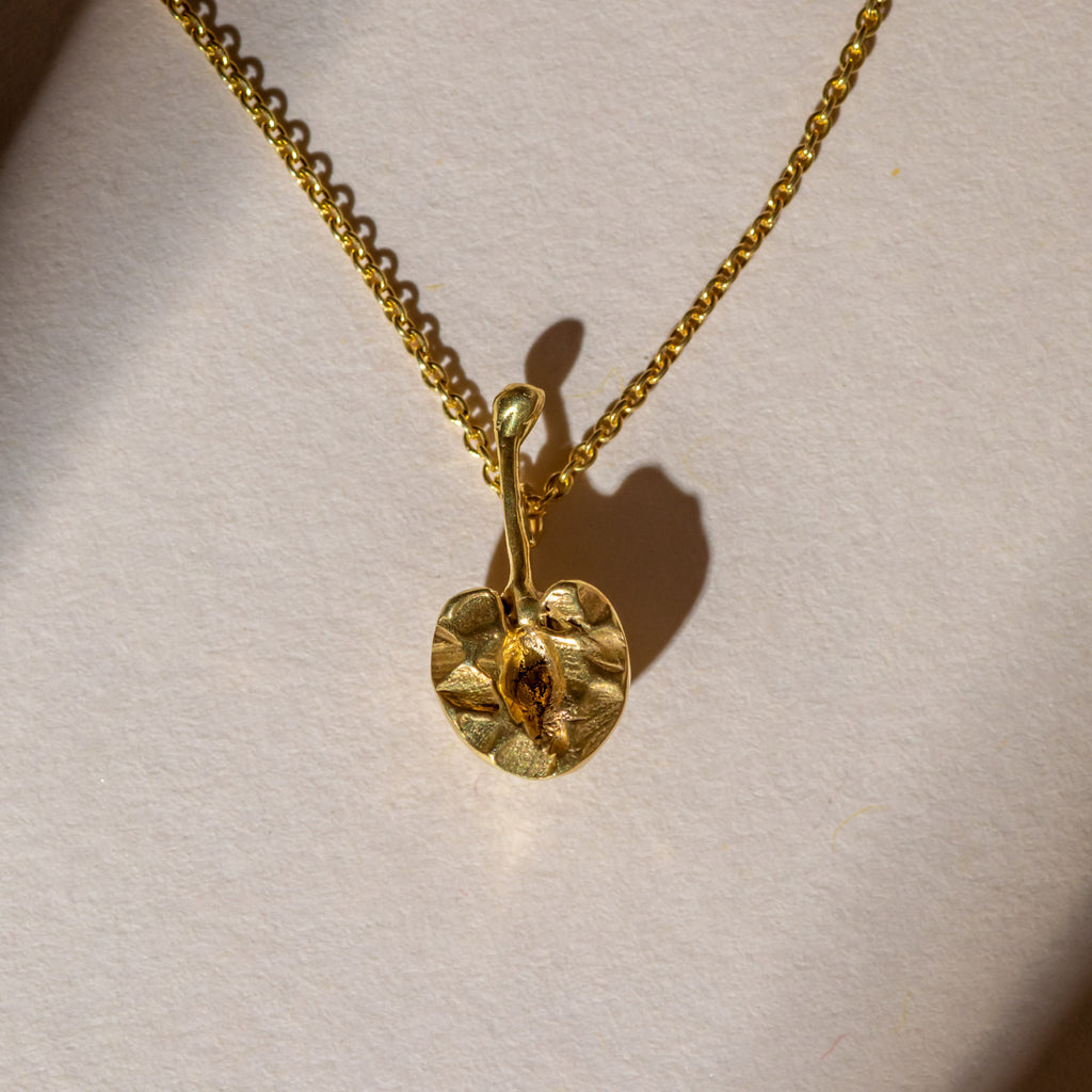 Mini cherry pendant necklace 18ct yellow gold