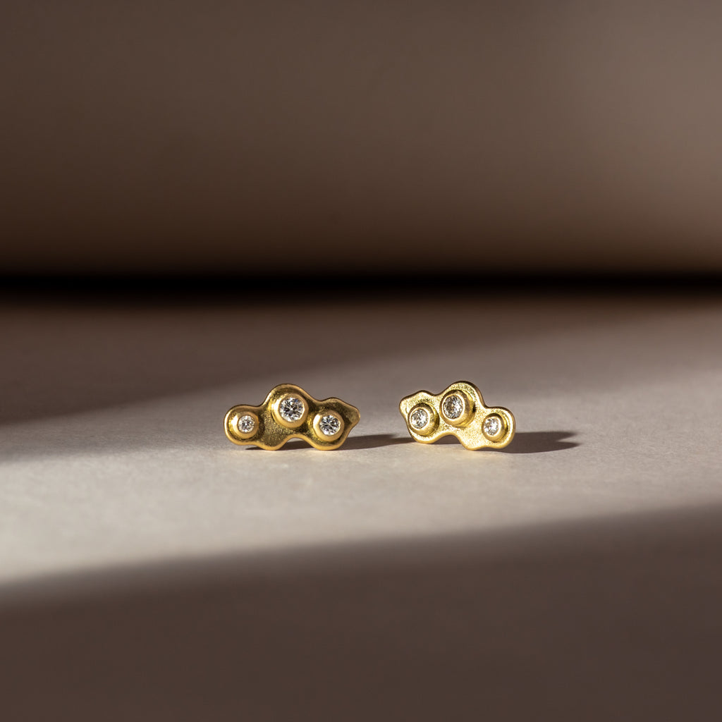 Bubbles on Sand Earrings 18ct Fairtrade Gold