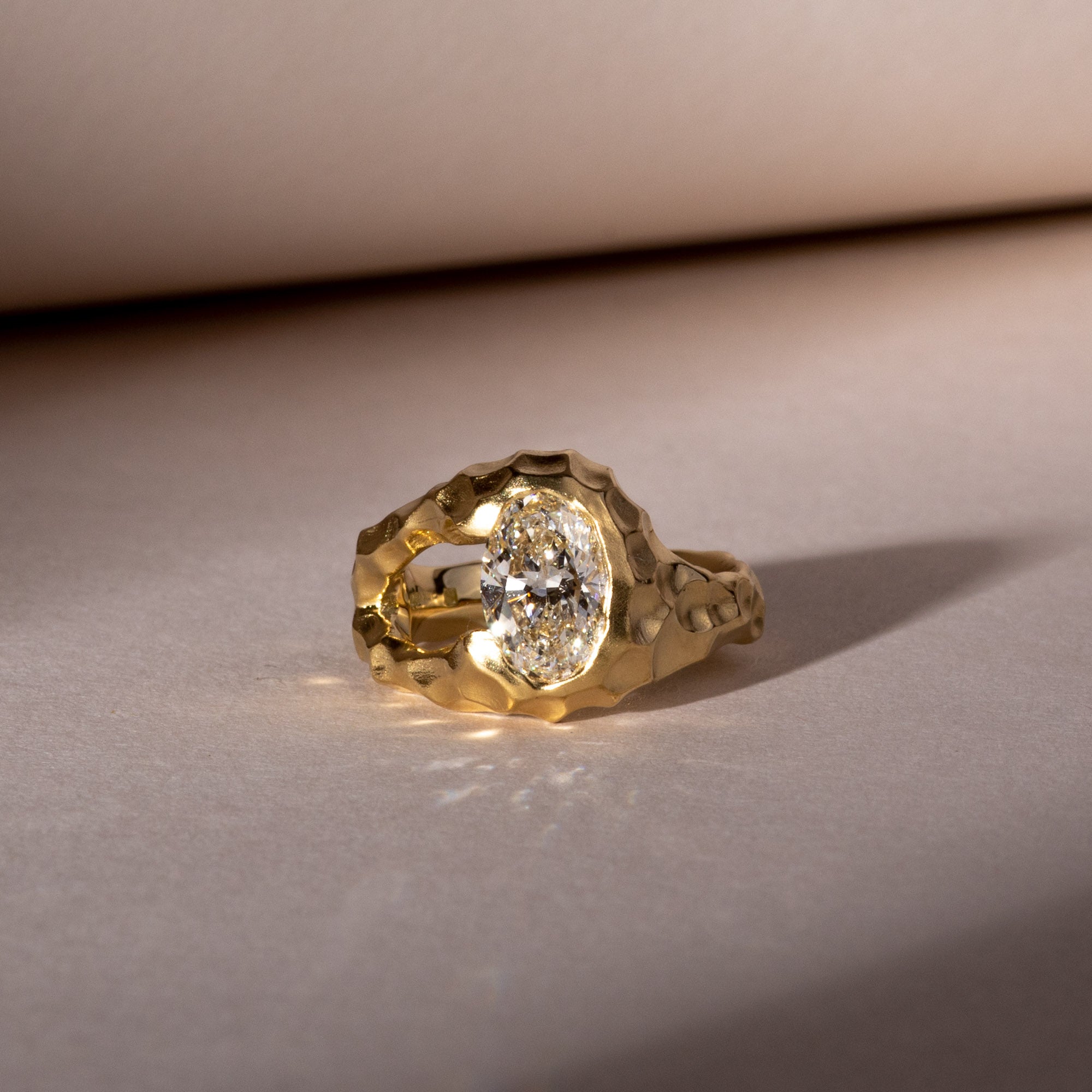 The Oval Golden Dunes Diamond Ring 18ct Fairtrade Yellow Gold