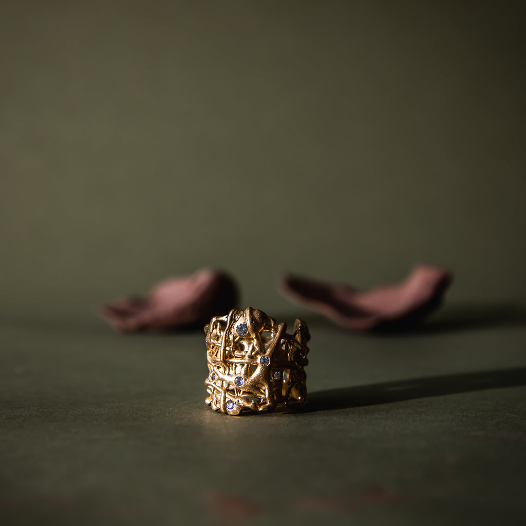 Komorebi 18ct Fairtrade Gold Ring with Diamonds