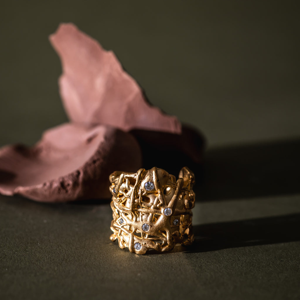 Komorebi 18ct Fairtrade Gold Ring with Diamonds