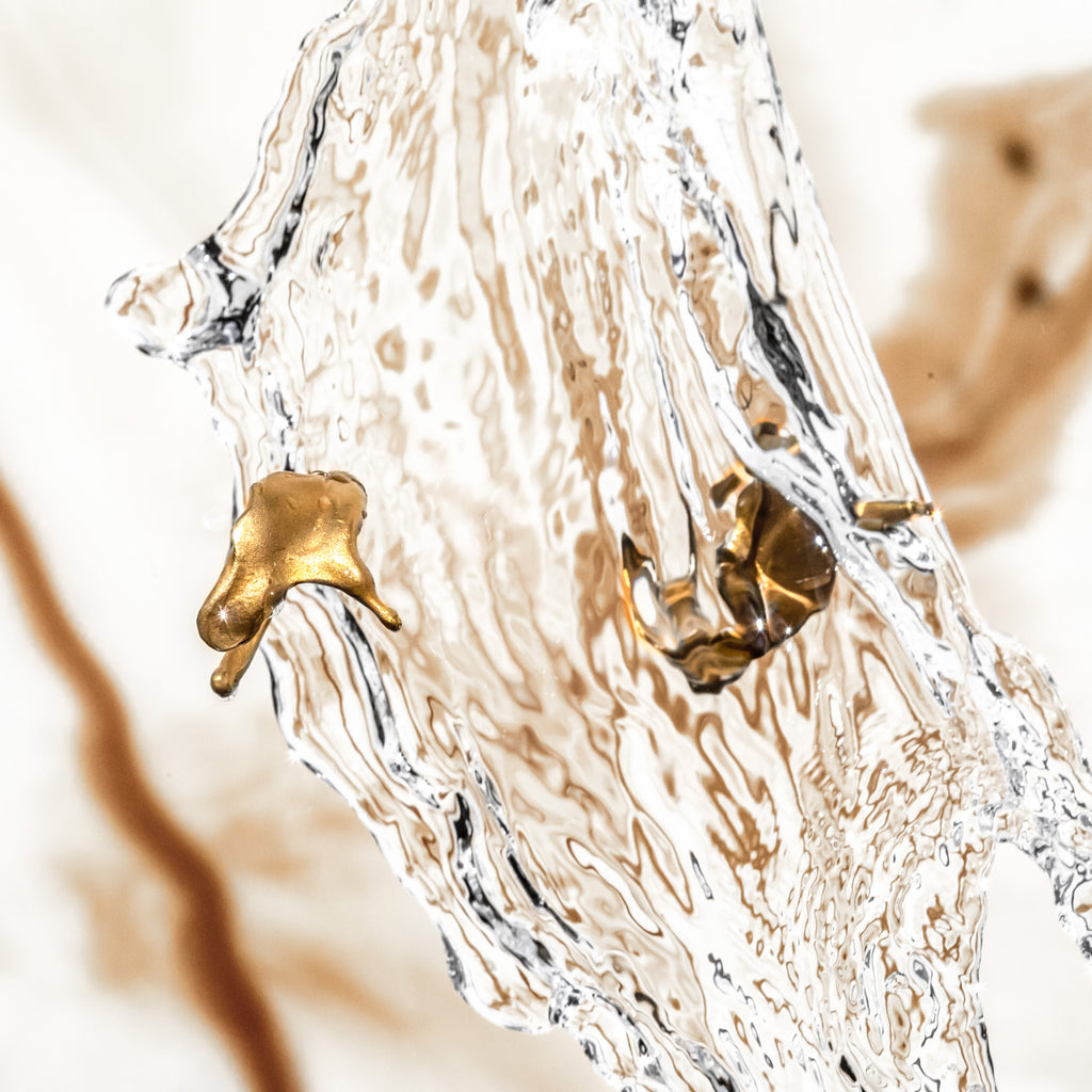 Unusual 18ct gold hoop earrings