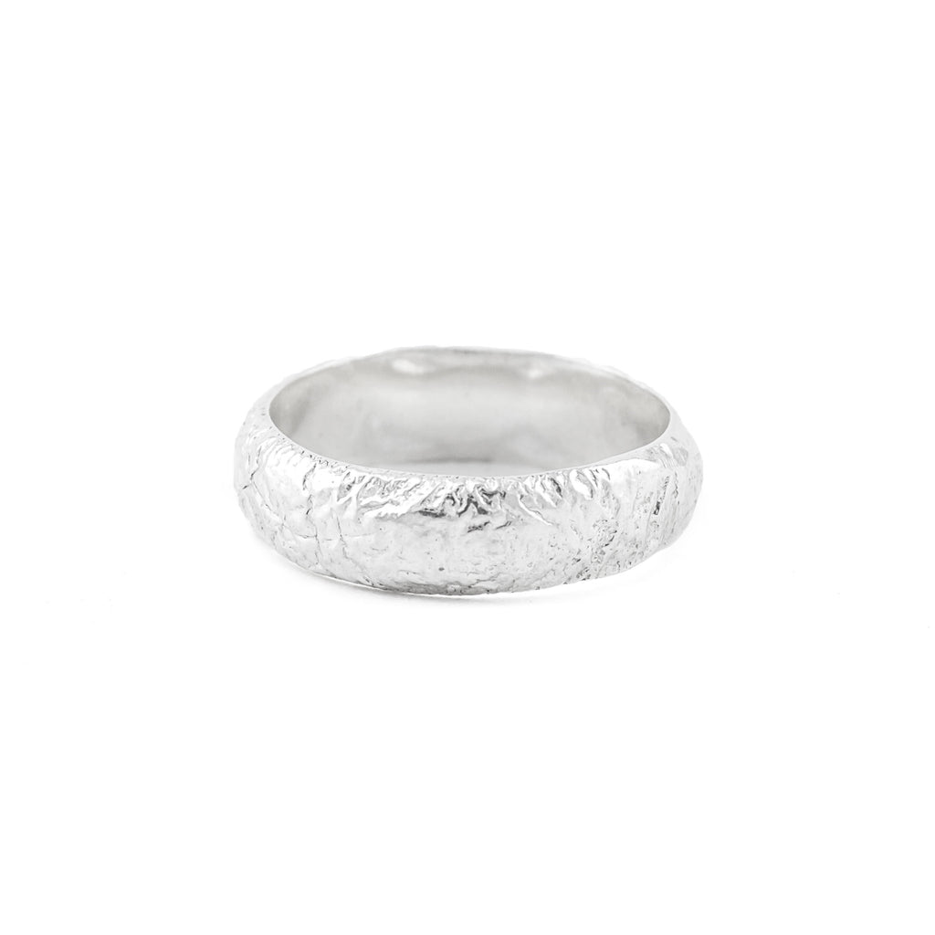 Recycled sterling silver wedding band