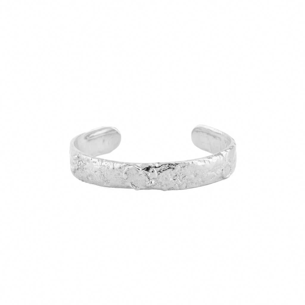 Statement recycled sterling silver bangle
