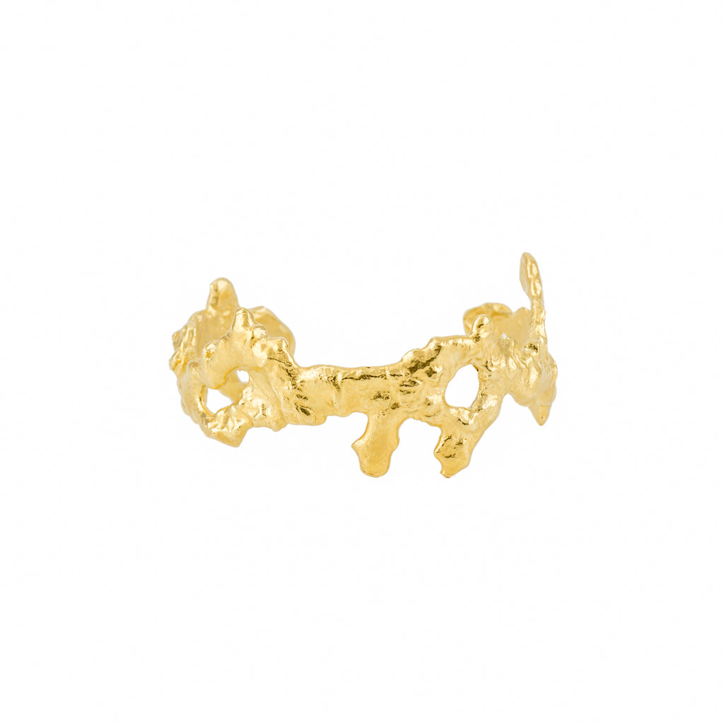 Molten Coral Bangle, 18kt Gold Vermeil