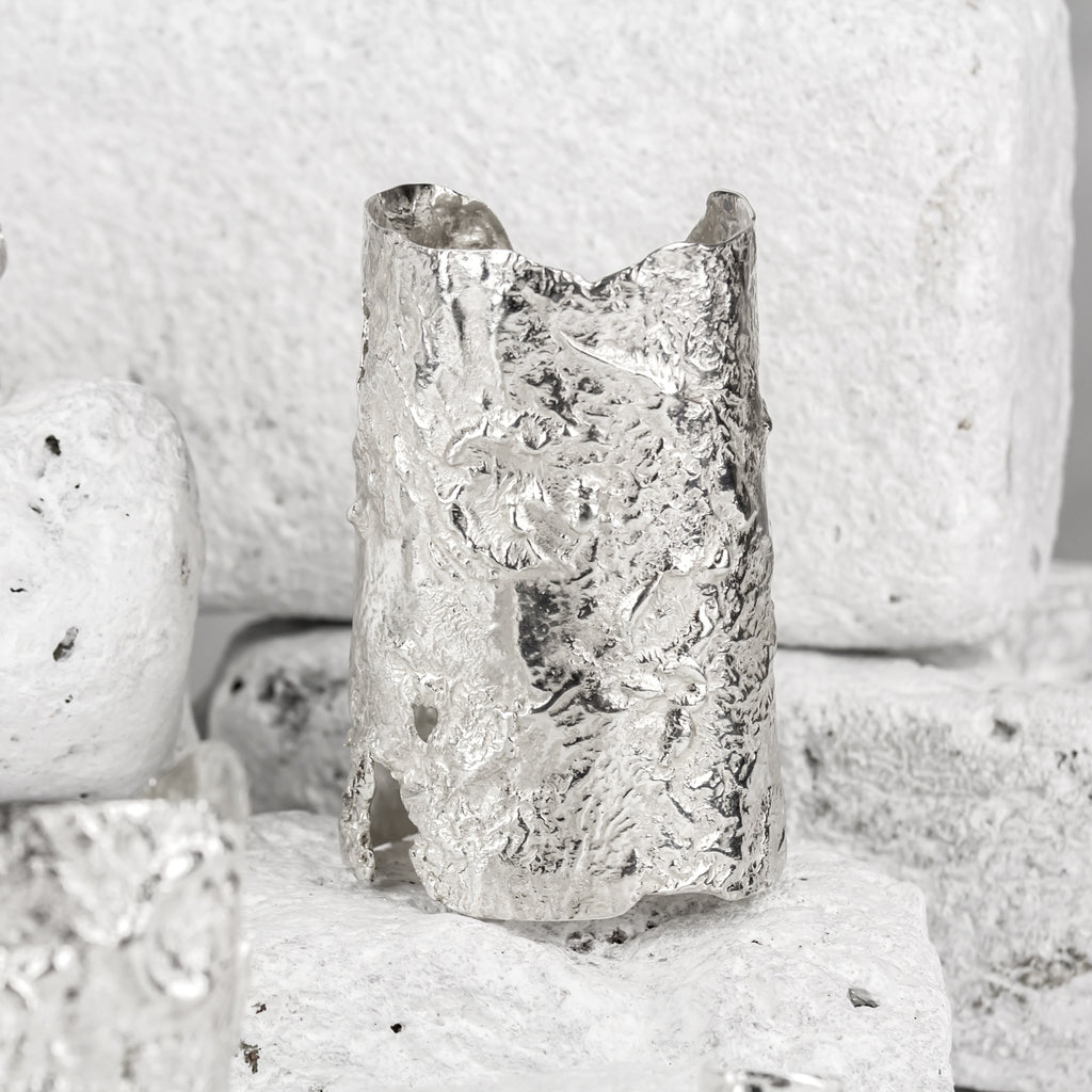 Striking statement sterling silver cuff