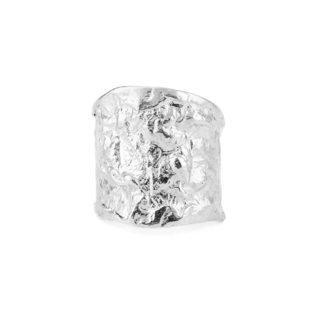 Textured sterling silver ring