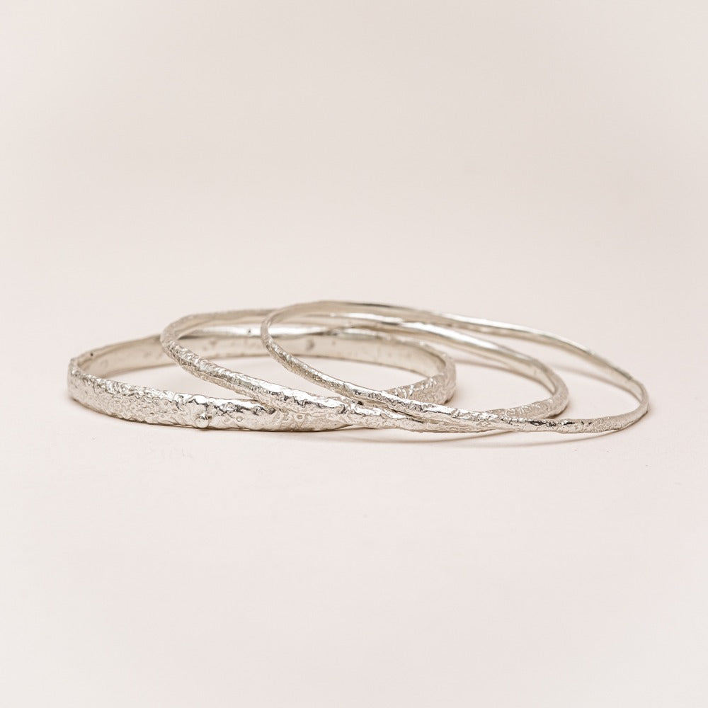 Sterling silver stacking bangles